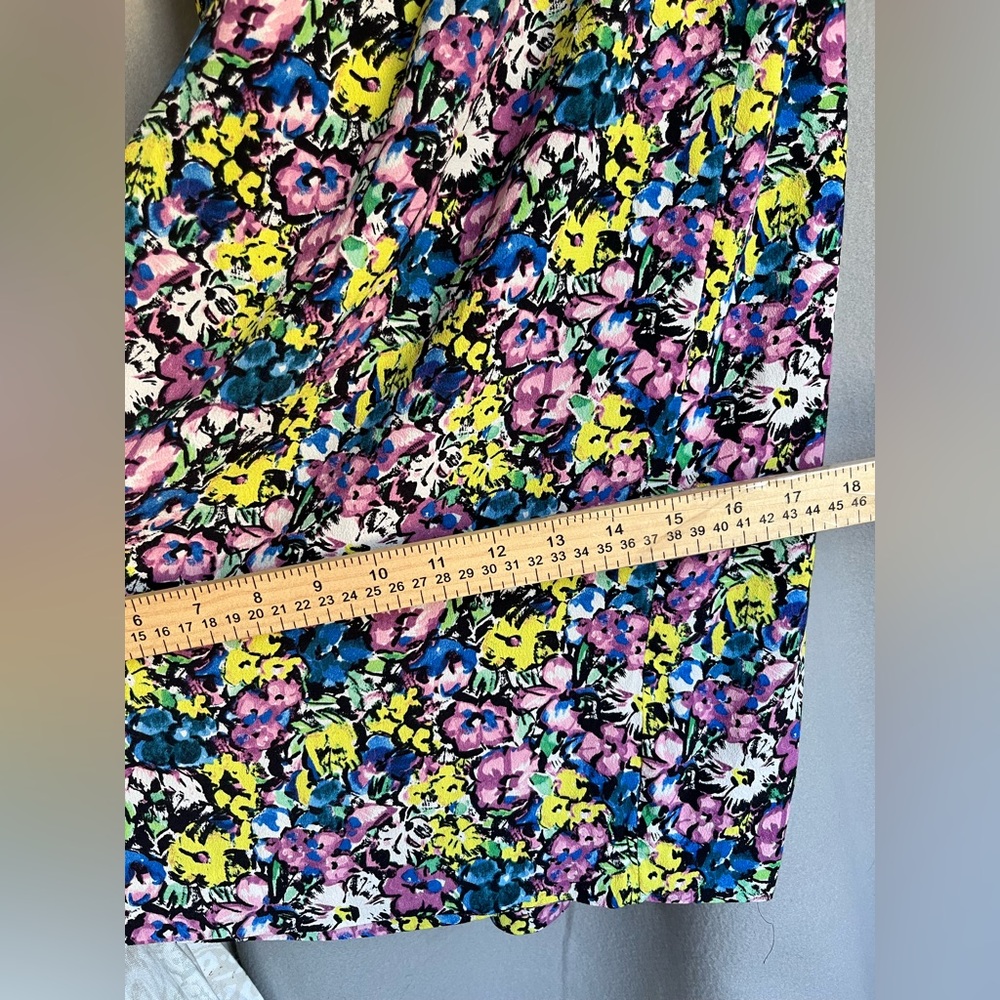 Zara Floral Wide Leg Culotte Pants Womens L Colorful Palazzo Summer Boho - Picture 9 of 12